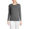Lands’ End Women’s Relaxed American-Grown Supima Cotton Long Sleeve Crew Neck T-Shirt(Charcoal Heather)