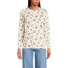 Lands’ End Women’s Relaxed American-Grown Supima Cotton Long Sleeve Crew Neck T-Shirt(Ivory Meadow Floral)