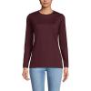 Lands’ End Women’s Relaxed American-Grown Supima Cotton Long Sleeve Crew Neck T-Shirt(Lush Burgundy)
