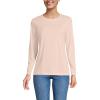 Lands’ End Women’s Relaxed American-Grown Supima Cotton Long Sleeve Crew Neck T-Shirt(Pink Opal)