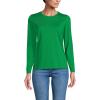 Lands’ End Women’s Relaxed American-Grown Supima Cotton Long Sleeve Crew Neck T-Shirt(True Green)