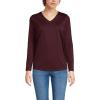 Lands’ End Women’s Relaxed American-Grown Supima Cotton Long Sleeve V-Neck T-Shirt(Lush Burgundy)