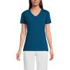 Lands’ End Women’s Relaxed American-Grown Supima Cotton V-Neck T-Shirt(Baltic Teal)