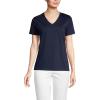 Lands’ End Women’s Relaxed American-Grown Supima Cotton V-Neck T-Shirt(Radiant Navy)