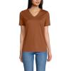 Lands’ End Women’s Relaxed American-Grown Supima Cotton V-Neck T-Shirt(Rich Ginger Brown)