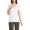 Lands’ End Women’s Relaxed American-Grown Supima Cotton V-Neck T-Shirt(White)