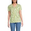 Lands’ End Women’s Relaxed American-Grown Supima Cotton V-Neck T-Shirt(Winter Pear Pretty Floral)