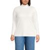 Lands’ End Women’s Relaxed Cotton Long Sleeve Mock Turtleneck Shirt(Ivory)