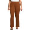 Lands’ End Women’s Relaxed Fit Sport Knit High Rise Pants – Soft Cotton Pull-On with Elastic Waist(Dark Caramel)