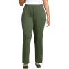 Lands’ End Women’s Relaxed Fit Sport Knit High Rise Pants – Soft Cotton Pull-On with Elastic Waist(Estate Green)