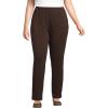 Lands’ End Women’s Relaxed Fit Sport Knit High Rise Pants – Soft Cotton Pull-On with Elastic Waist(Rich Coffee)
