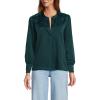 Lands’ End Women’s Satin Popover Shirt(Deep Forest)