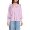 Lands’ End Women’s Satin Popover Shirt(Pink Amethyst)