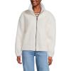 Lands’ End Women’s Shearling Zip Front Fleece Jacket(Ivory)