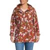 Lands’ End Women’s Squall Waterproof Hooded Raincoat(Rich Ginger Brown Wild Roses)