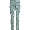 Lands’ End Women’s Starfish Mid Rise Slim Leg Pants(Deep Sea Navy Dotted Floral)