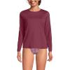 Lands’ End Women’s Sunshade UPF 50 Long Sleeve Relaxed Rash Guard(Burgundy Spritz)
