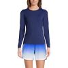 Lands’ End Women’s Sunshade UPF 50 Long Sleeve Relaxed Rash Guard(Deep Sea Navy)