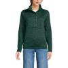 Lands’ End Women’s Sweater Fleece Snap Neck Pullover Jacket(Evergreen Heather)