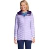 Lands’ End Womens UL Packable Hooded Long Down Jacket Lavender Cloud Regular Large