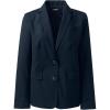 Lands’ End Women’s Washable Wool Two Button Traditional Blazer(True Navy)