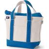 Lands’ End Zip Top Canvas Tote Bag(Natural/Beacon Blue)
