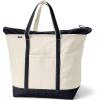 Lands’ End Zip Top Canvas Tote Bag(Natural/Black)