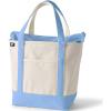 Lands’ End Zip Top Canvas Tote Bag(Natural/Clear Blue Sky)