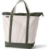 Lands’ End Zip Top Canvas Tote Bag(Natural/Dark Olive Green)