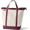 Lands’ End Zip Top Canvas Tote Bag(Natural/Lush Burgundy)