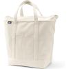 Lands’ End Zip Top Canvas Tote Bag(Natural/Natural)