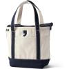 Lands’ End Zip Top Canvas Tote Bag(Natural/Navy Apostrophe)