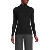 Women’s Drapey Rib Skimming Long Sleeve Mock Neck Shirt(Black)
