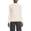 Women’s Drapey Rib Skimming Long Sleeve Mock Neck Shirt(Fresh Ivory)