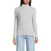 Women’s Drapey Rib Skimming Long Sleeve Mock Neck Shirt(Gray Heather)