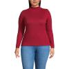 Women’s Drapey Rib Skimming Long Sleeve Mock Neck Shirt(Oxblood Red)