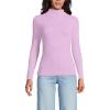 Women’s Drapey Rib Skimming Long Sleeve Mock Neck Shirt(Pink Amethyst)