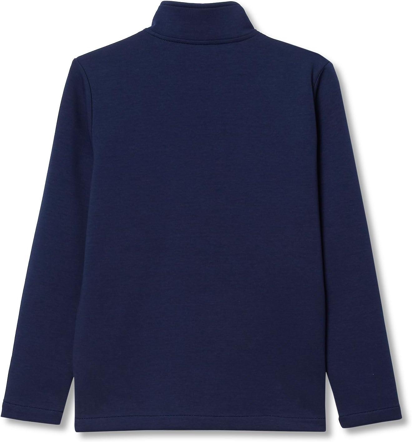 imageLands End Boys Husky Long Sleeve Knit Full Zip Mock Neck SweatshirtNavy