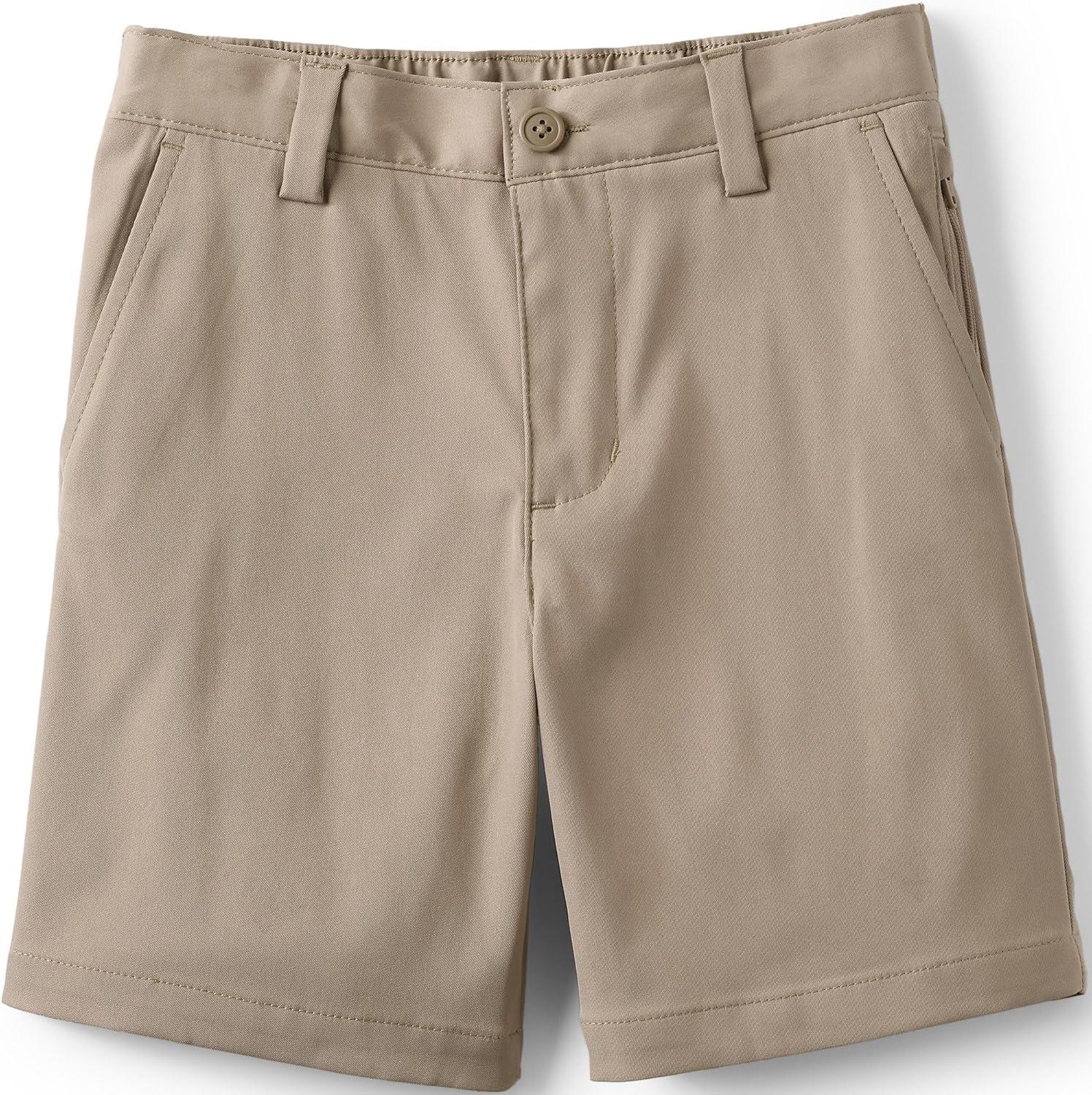 imageLands End Boys Husky Sport Active Performance Chino Shorts 10 Khaki