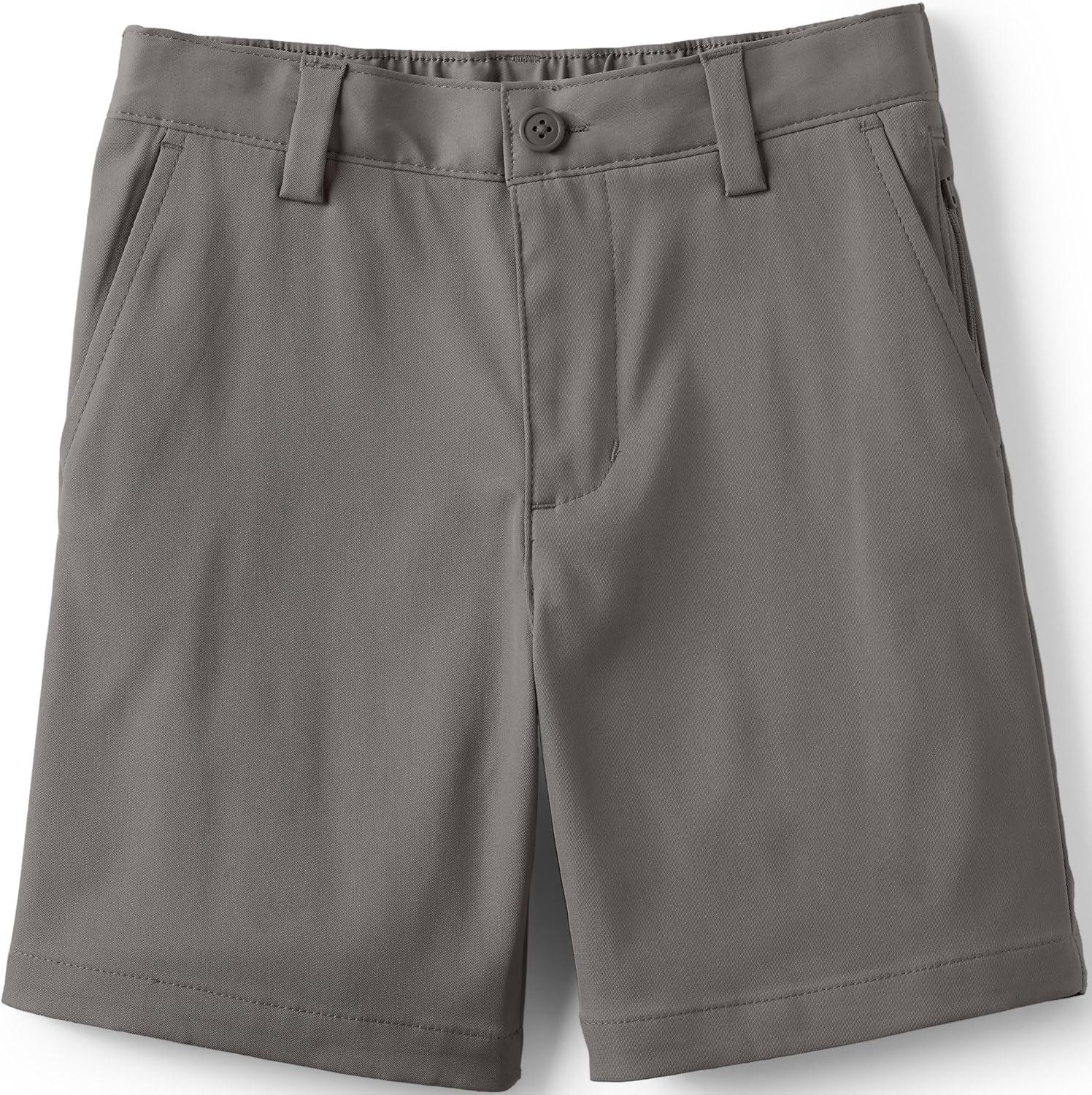 imageLands End Boys Husky Sport Active Performance Chino Shorts 20 Arctic Gray