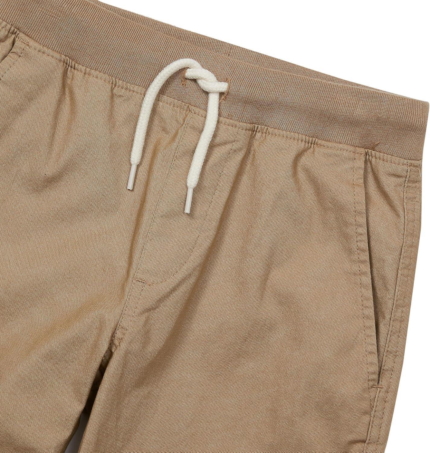 imageLands End Boys Husky Stretch Soft Rib Waist Iron Knee Pull On PantsDark Khaki