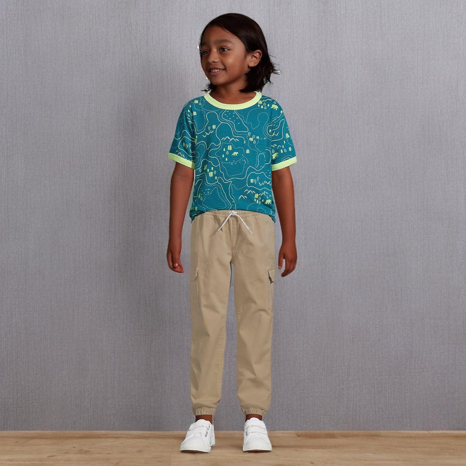 imageLands End Boys Iron Knee Pull On Pattern Stretch Woven JoggerLight Beige