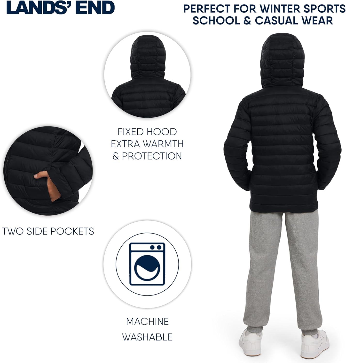 imageLands End Boys Lightweight Packable Insulated Puffer JacketBlack