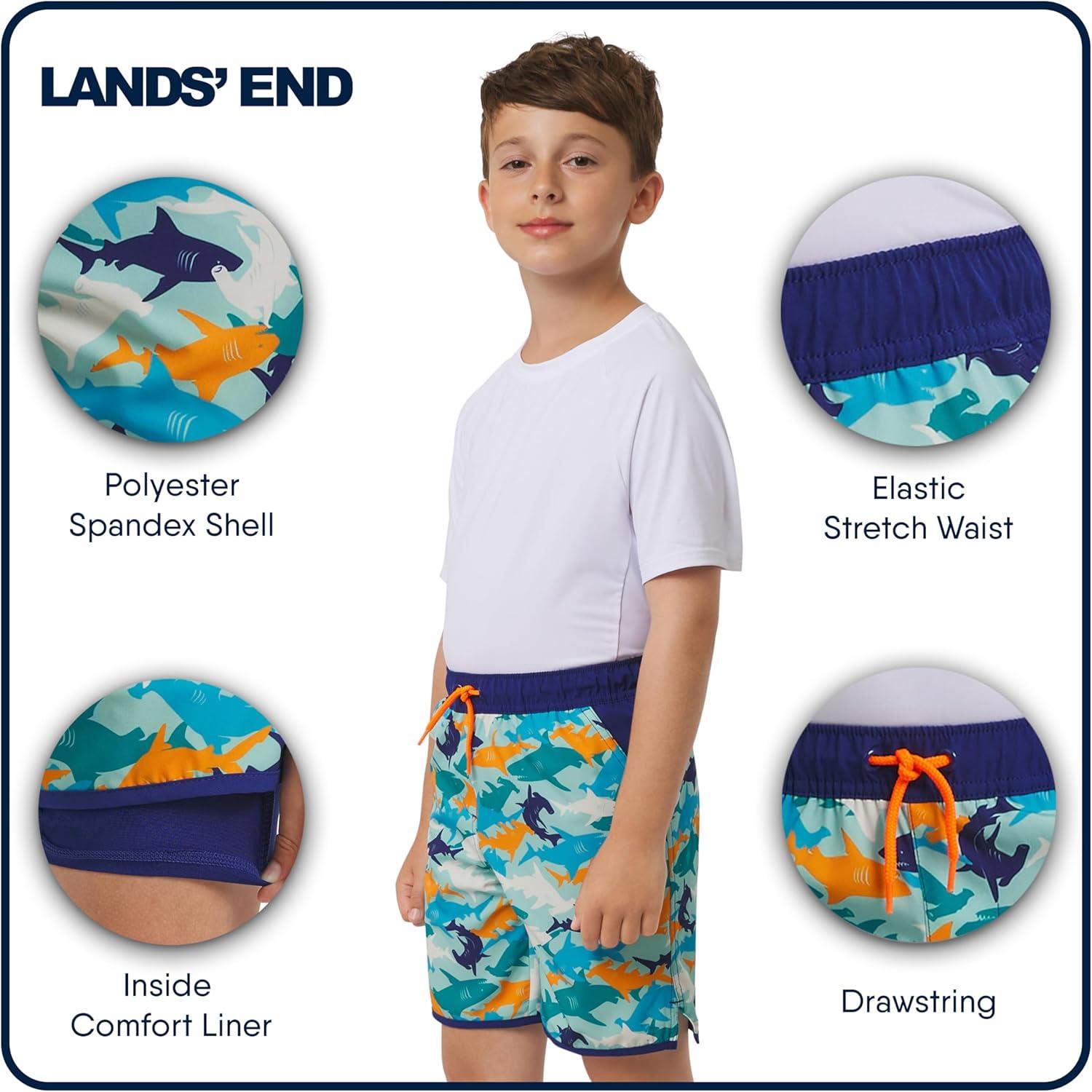 imageLands End Boys Swimwear UPF 50 Comfort Liner Swim Trunks SXLOasis