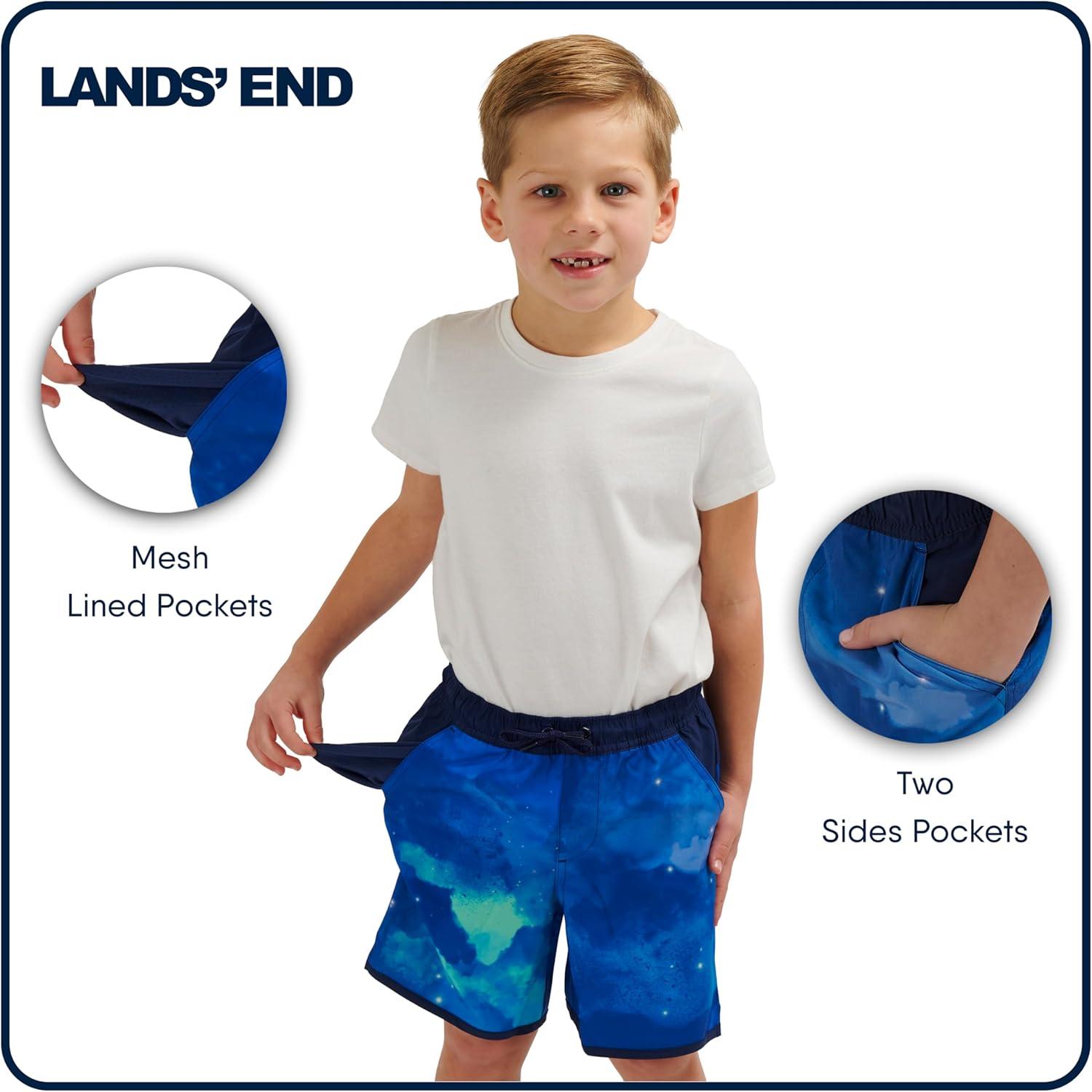 imageLands End Boys Swimwear UPF 50 Comfort Liner Swim Trunks SXLTeal