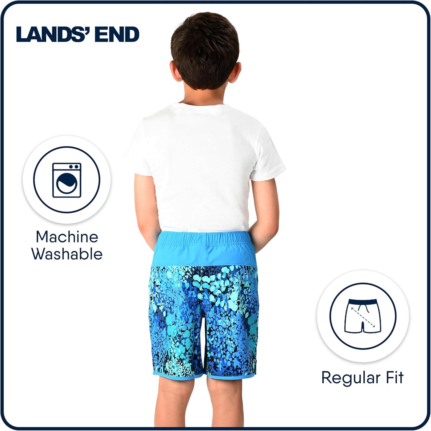 imageLands End Boys Swimwear UPF 50 Comfort Liner Swim Trunks SXLTurqouise