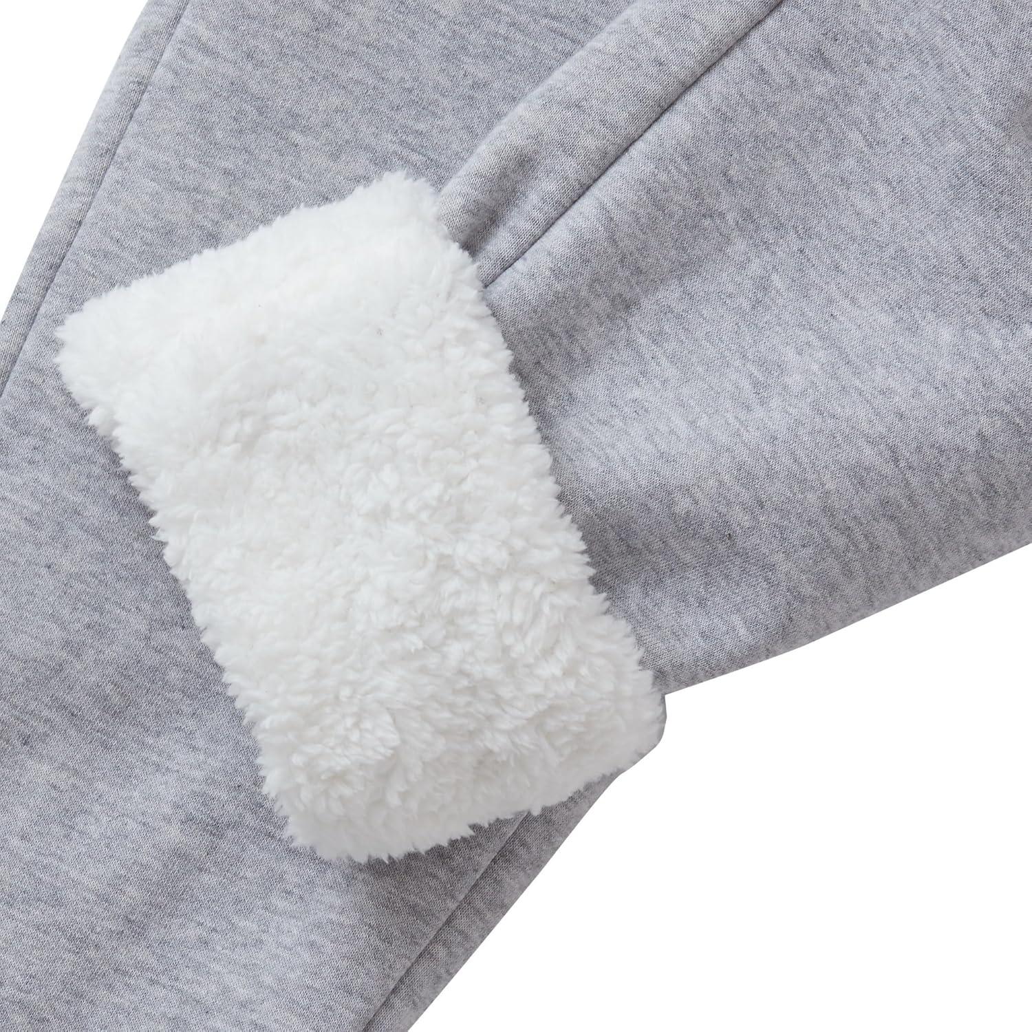 imageLands End Kids Husky Sherpa Fleece Lined Jogger SweatpantsHeather Gray