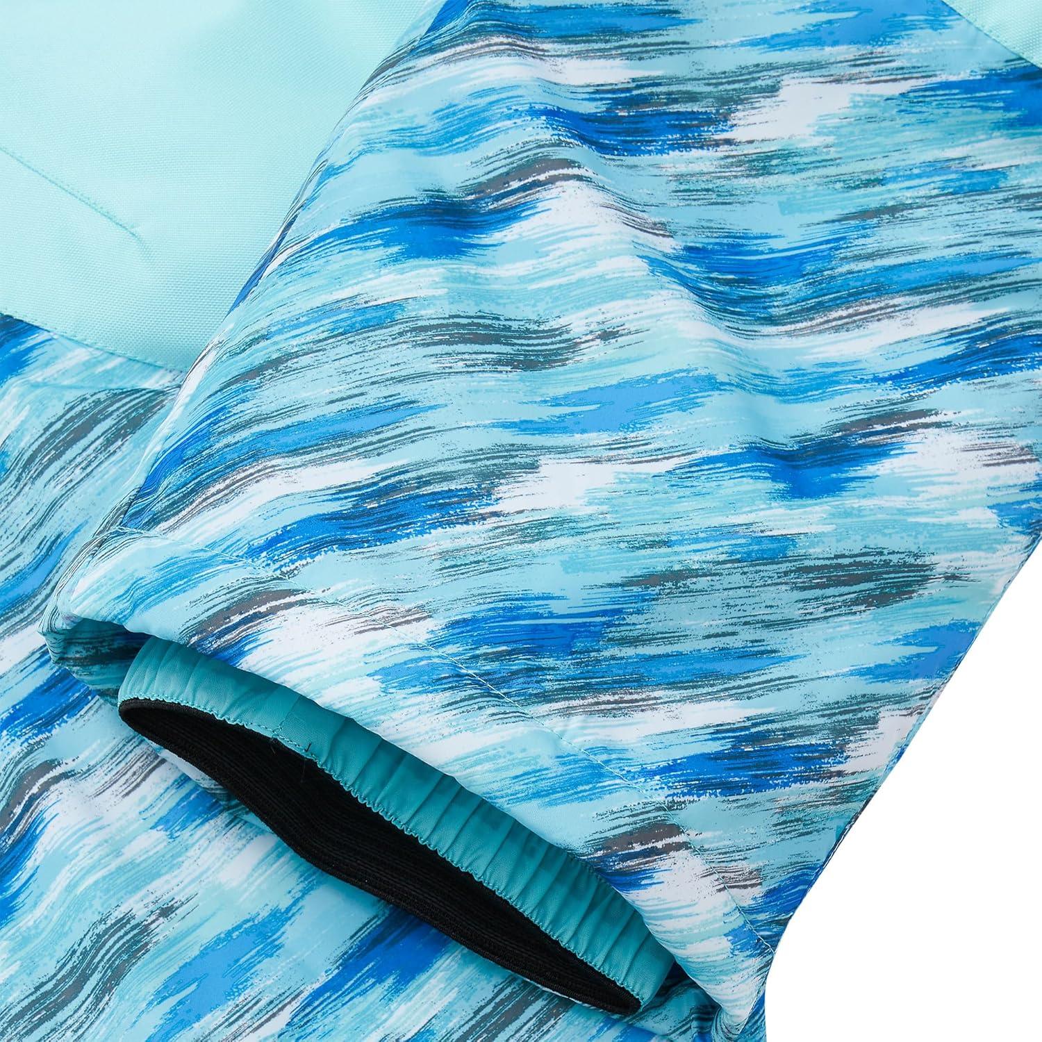 imageLands End Kids Iron Knee Insulated Winter Snow BibsAqua Splash Brush