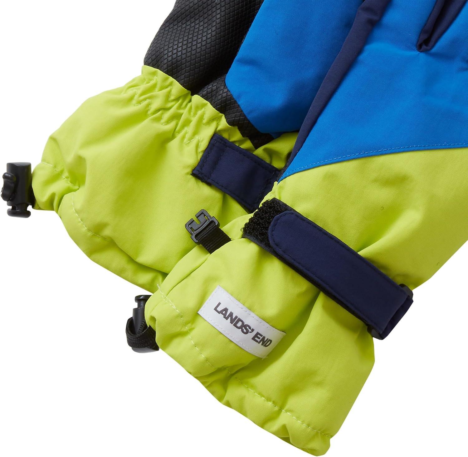 imageLands End Kids Squall GlovesGreen PrimroseCobalt