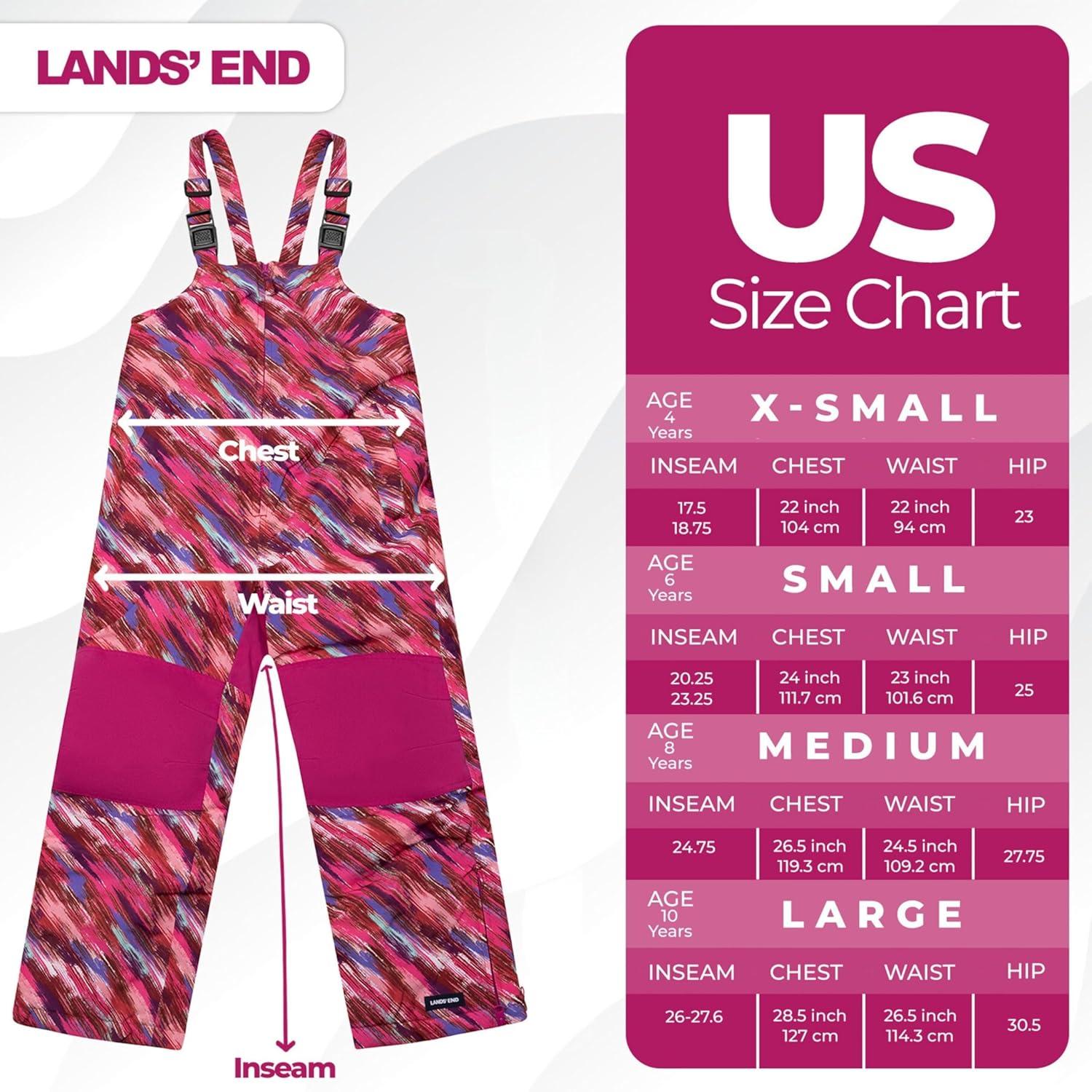 imageLands End Kids Squall Waterproof Iron Knee Bib Snow PantsDark Pink